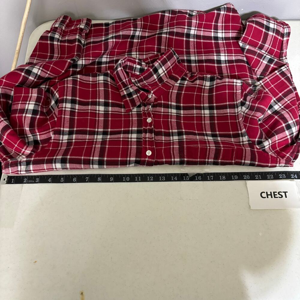 Wrangler Men’s Red Plaid Long Sleeve Shirt Size Large Western Cowboycore - Picture 5 of 14